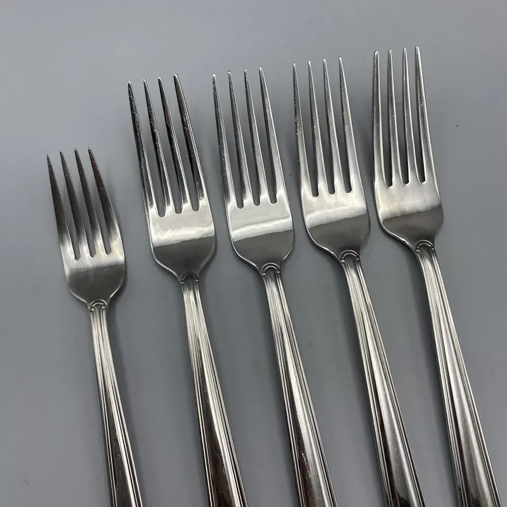 Sabatier‎ LOUVRE Stainless Flatware 5pcs Dinner Forks Salad Replacement